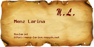 Menz Larina névjegykártya